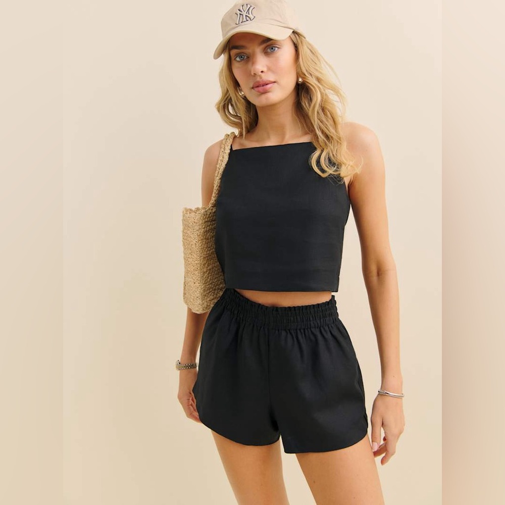 Reformation Black Elastic-Waist Women’s Shorts